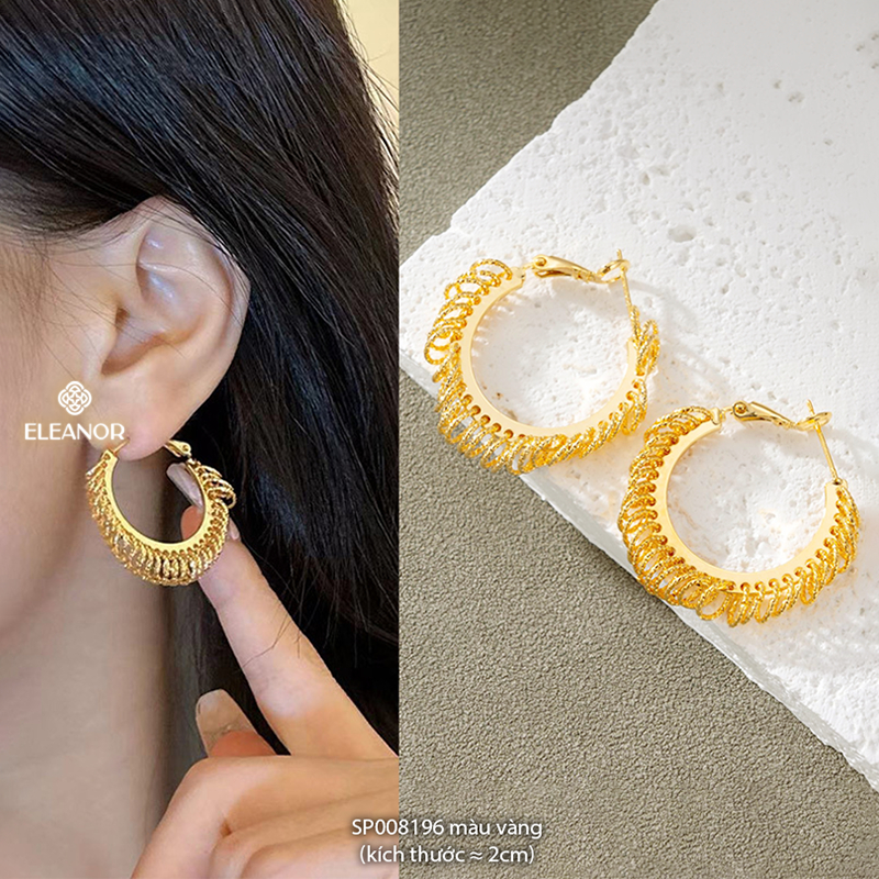 Ảnh Bông tai nữ chuôi bạc 925 Eleanor Accessories khuyên tròn đa dạng phụ kiện trang sức khuyên tai 8195 3