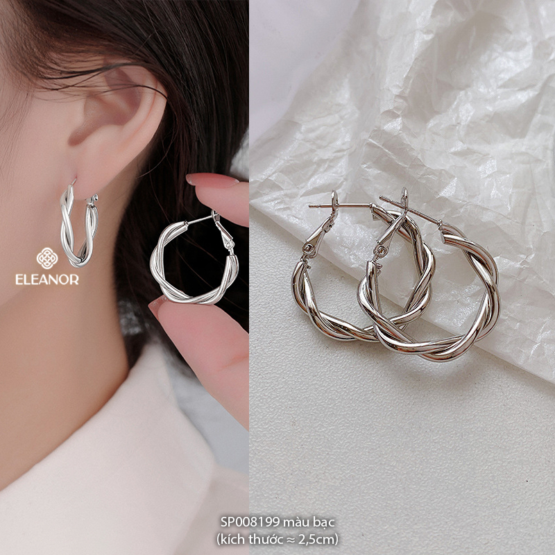 Bông tai nữ chuôi bạc 925 Eleanor Accessories khuyên tròn đa dạng phụ kiện trang sức khuyên tai 8195
