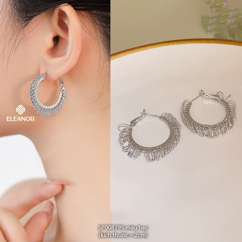 Ảnh Bông tai nữ chuôi bạc 925 Eleanor Accessories khuyên tròn đa dạng phụ kiện trang sức khuyên tai 8195 2