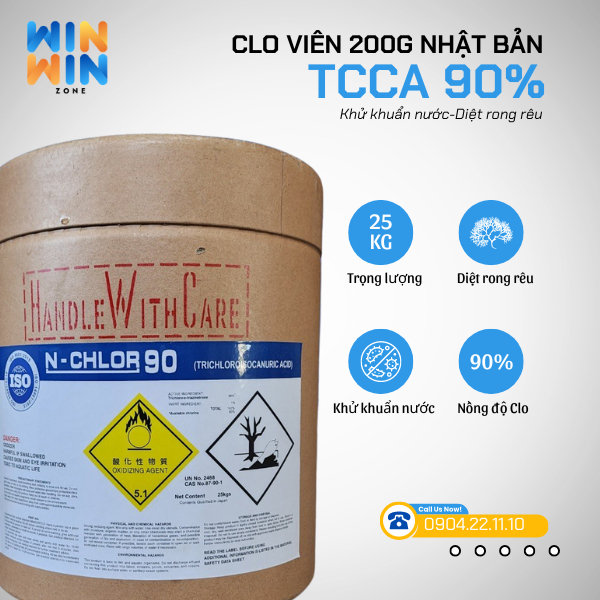 Công dụng Clo viên 200g Nhật Bản