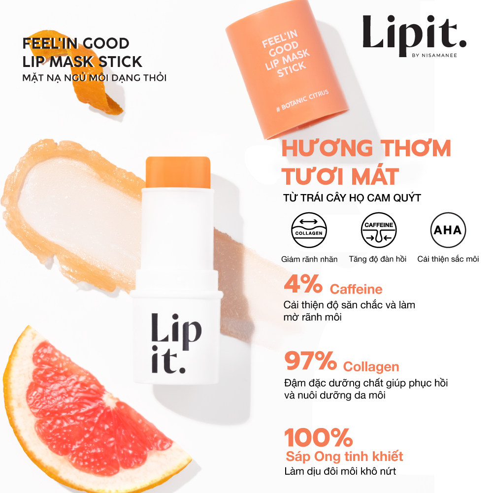 Ảnh Mặt Nạ Môi Dạng Thỏi LIP IT Feel'in Good Lip Mask Stick Hỗ Trợ Dưỡng Môi Sáng Màu, Mờ Thâm 5.5g 2