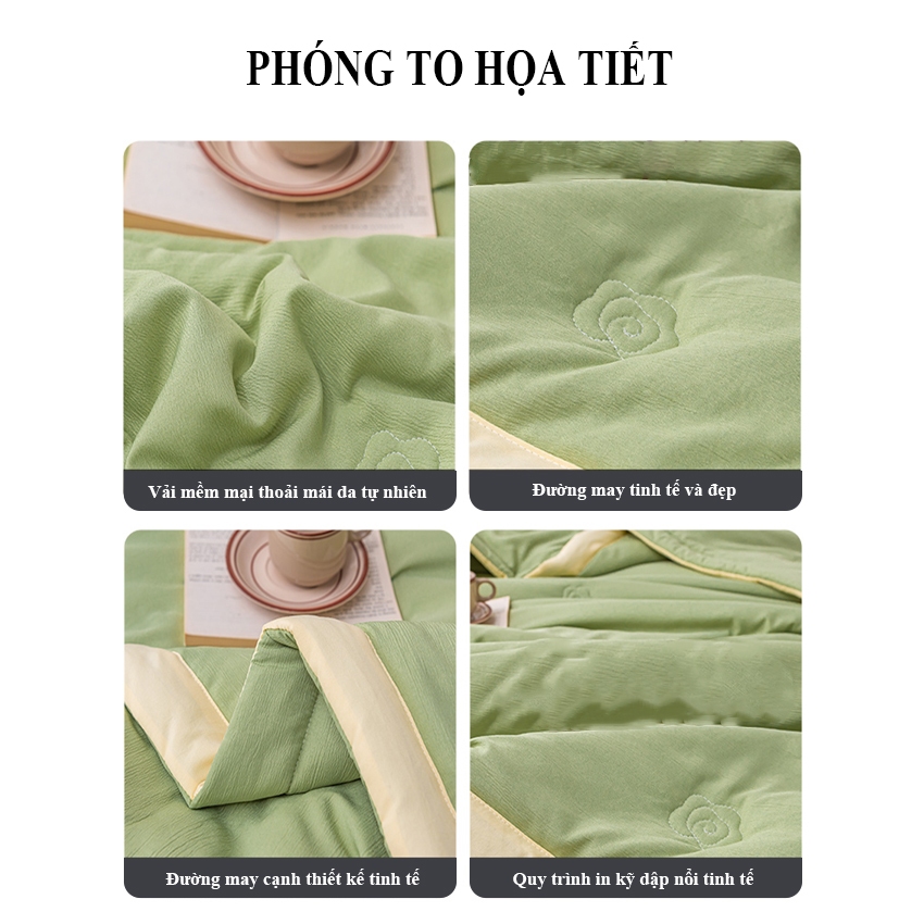 Chăn điều hòa YMZ Chăn cotton vải lạnh chất liệu cao cấp thiết kế sang trọng kháng khuẩn hút ẩm nhanh