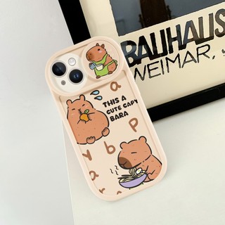 Ốp iphone trượt camera hoạt hình Capybara so cool BVC cho iphone 7plus 8 plus xs xr 11 12 13 14 15pro plus pro max sc032