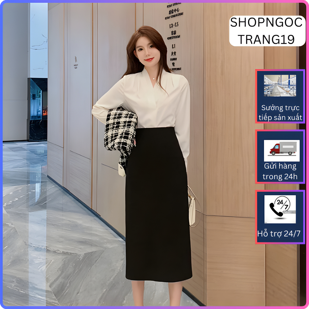 Chân Váy Công Sở Bút Chì Cao Cấp 2 Thời Trang Hàn Quốc Siêu Đẹp-SHOPNGOCTRANG19-CV11