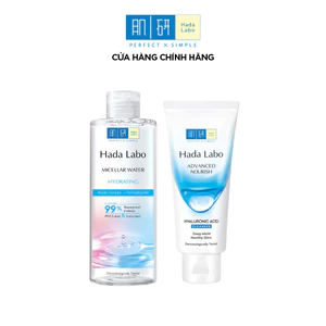 Combo làm sạch dưỡng ẩm: Sữa rửa mặt Hada Labo Advanced Nourish 80g + Nước tẩy trang dưỡng ẩm 240ml