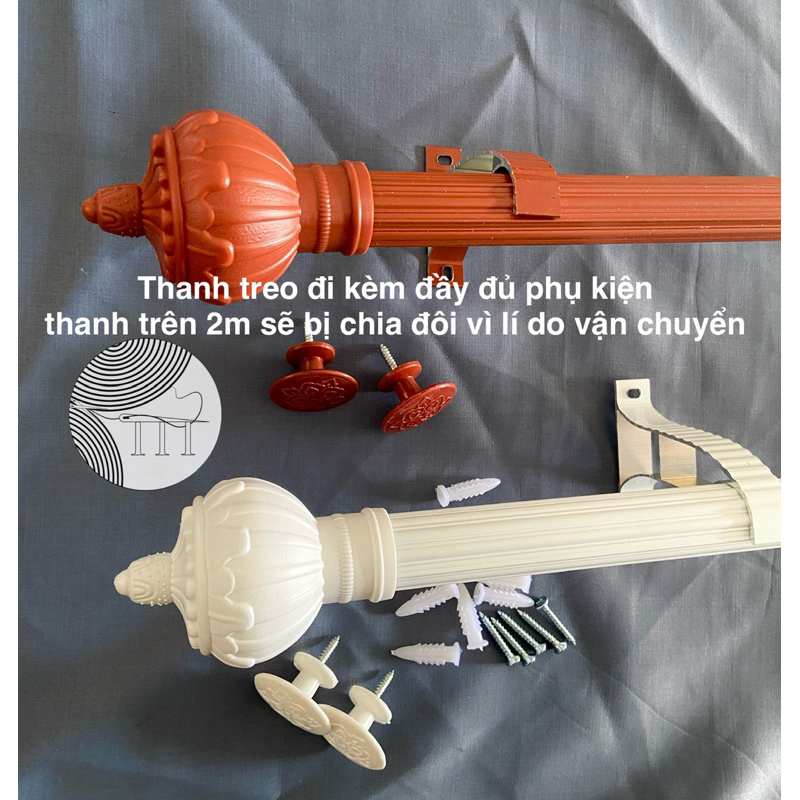 [𝐅𝐑𝐄𝐄𝐒𝐇𝐈𝐏] Thanh treo rèm cao cấp chịu lực tốt, nhiều kích thước (pát ...