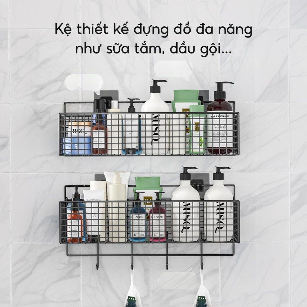 Kệ Dán Tường Đựng Đồ Nhà Tắm Đồ Đa Năng JYoohome Giá Đựng Đồ Nhà Tắm, Nhà Vệ Sinh Sữa Tắm Dầu Gội