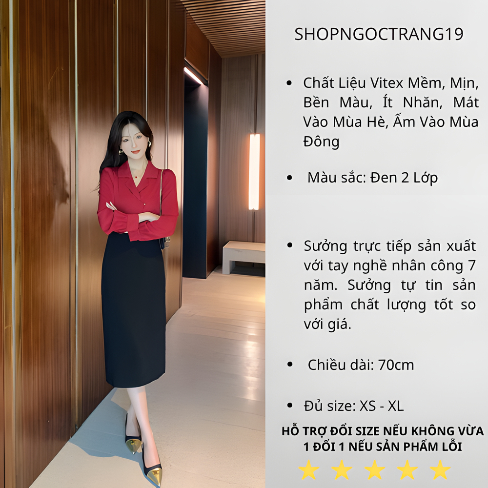 Chân Váy Công Sở Bút Chì Cao Cấp 2 Thời Trang Hàn Quốc Siêu Đẹp-SHOPNGOCTRANG19-CV11