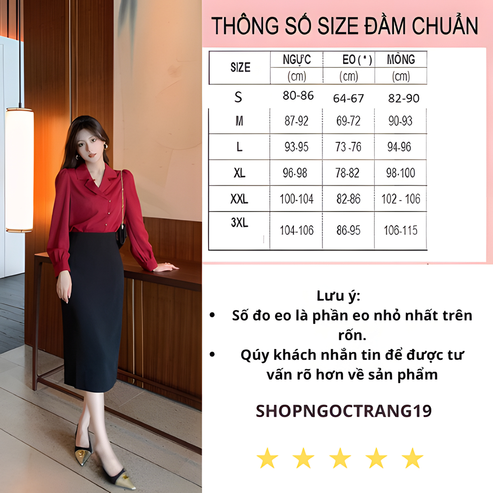 Chân Váy Công Sở Bút Chì Cao Cấp 2 Thời Trang Hàn Quốc Siêu Đẹp-SHOPNGOCTRANG19-CV11