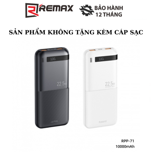 Pin Dự Phòng Sạc Nhanh REMAX RPP-71 10000mAh / RPP-72 20000mAh 2 Cổng ...