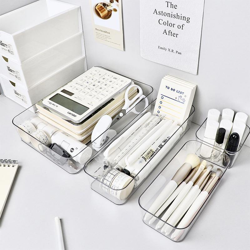 Hộp đựng đồ đa năng, khay đa năng mica hộp đựng bút để bàn HD01