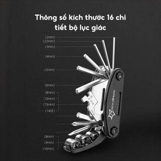 Bộ Lục Giác 16 Chi Tiết Sửa Chữa Xe Đạp Xe Máy Đồ Dùng Đa Năng Có Tua Vít Tiện Lợi Thép Không Gỉ