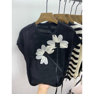 Áo len tay nữ tay dơi len kiểu chất lưới đính hoa nổi siêu điệu freesize  558