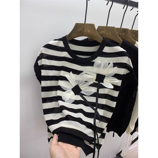Áo len tay nữ tay dơi len kiểu chất lưới đính hoa nổi siêu điệu freesize  558