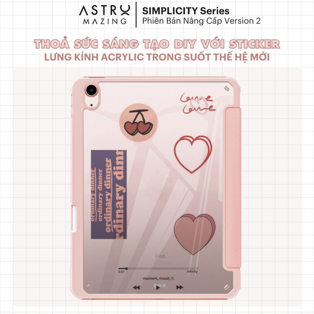 Ảnh Bao da DIY D02 lưng kính chống ố vàng dành cho iPad DIY V2 AstroMazing - Case cho Pro 11 Air 4 5 Gen 9 3