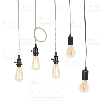 Dây điện giả dây thừng / Dây điện bọc dù / Dây điện thả trang trí.