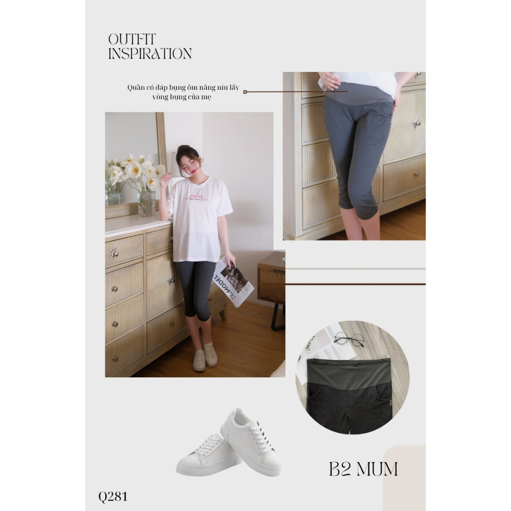 Quần ngố bầu Q281 Thiết kế by B2MUM