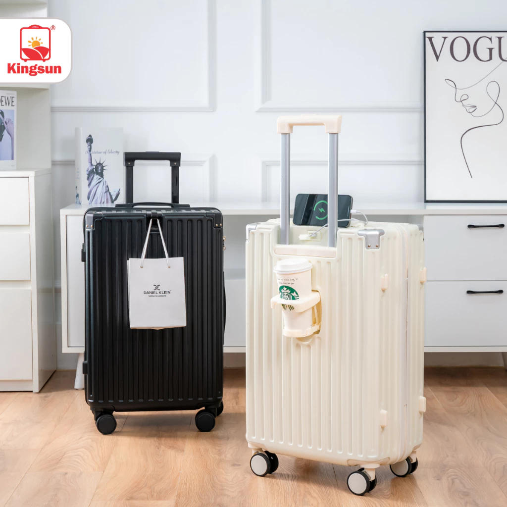 Vali Du Lịch Khóa Kéo Kingsun 219/302/T08 Size 20/24/28 Nhựa ABS+PC Cao Cấp  Bảo Hành 5 Năm
