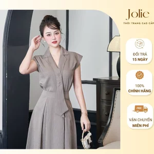 Set váy sọc thắt nơ siêu xinh hàng 2 lớp thiết kế cao cấp JOLIE FASHION