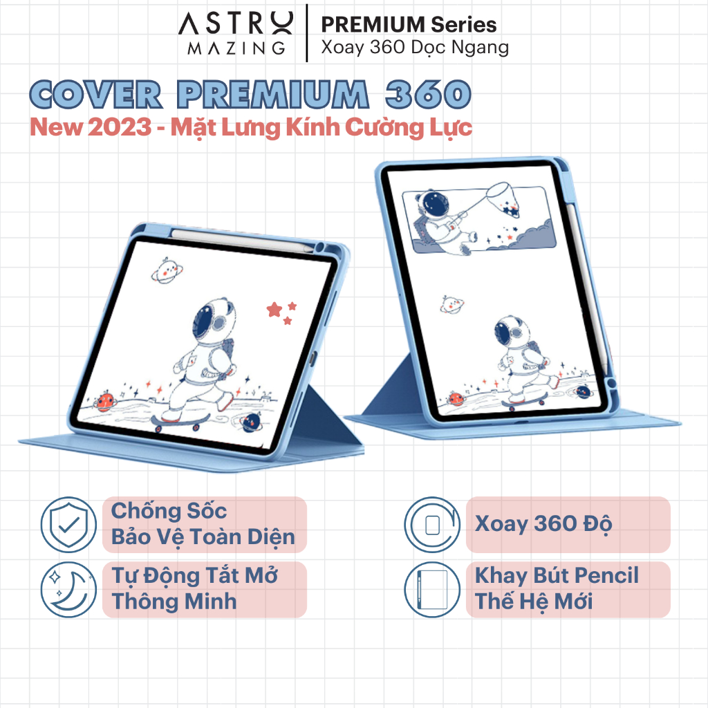Ảnh Bao da D03 cover 360 iPad AstroMazing xoay 360 độ chống sốc cho Pro 11 Air 4 5 Gen 8 9 1