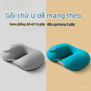 Gối Tựa Cổ Du Lịch Tự Bơm Hơi Chữ U Gấp Gọn | Gối Kê Cổ Máy Bay Ô Tô Tàu Xe Văn Phòng 85g