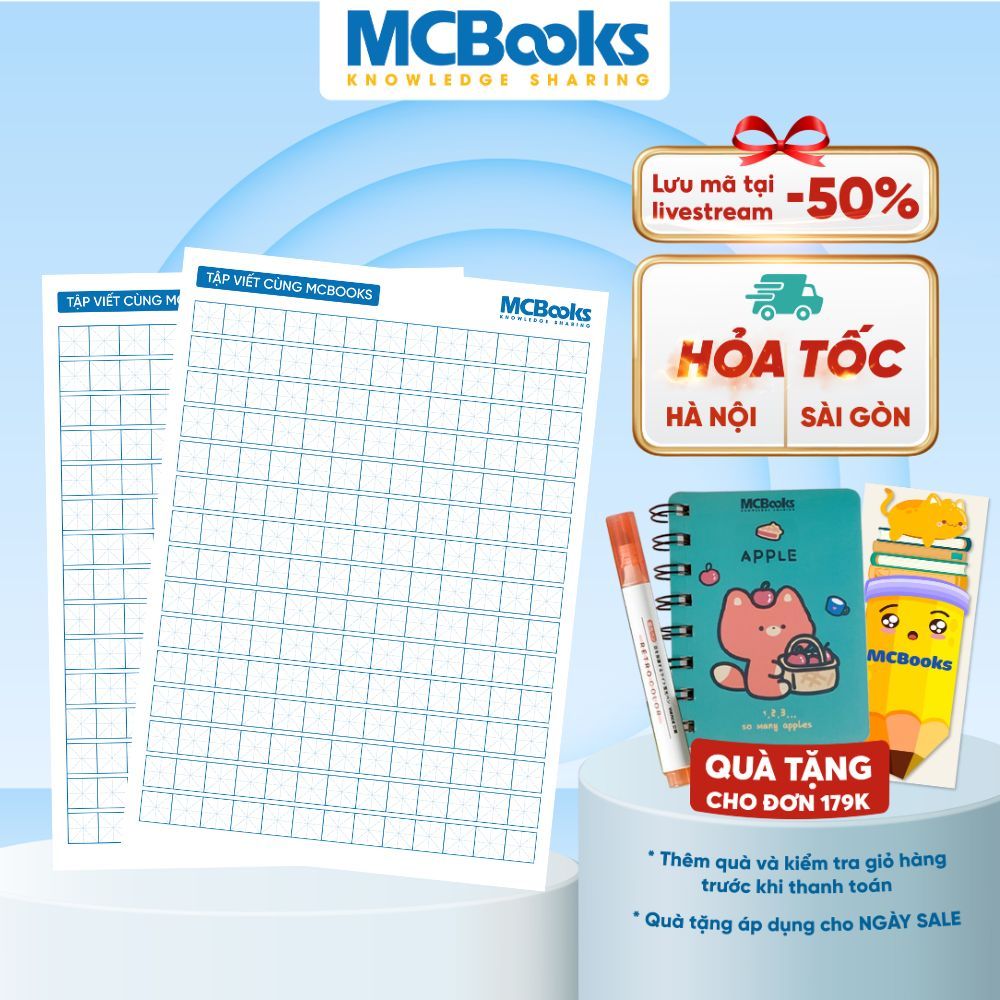 Quà tặng - Giấy luyện viết chữ Hán ô mễ - MCBooks