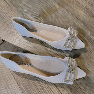 Búp Bê Meibaiyu Mũi Nhọn Tag Đá Vuông Fullbox QC / Mieo Shoes B715 B716