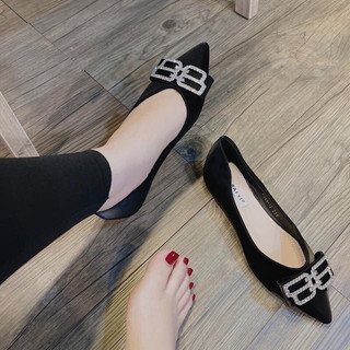 Búp Bê Meibaiyu Mũi Nhọn Tag Đá Vuông Fullbox QC / Mieo Shoes B715 B716
