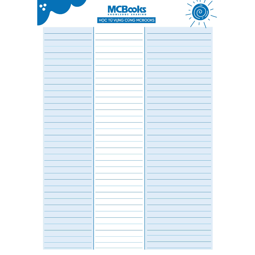 Giấy học từ vựng thông minh cùng MCBooks