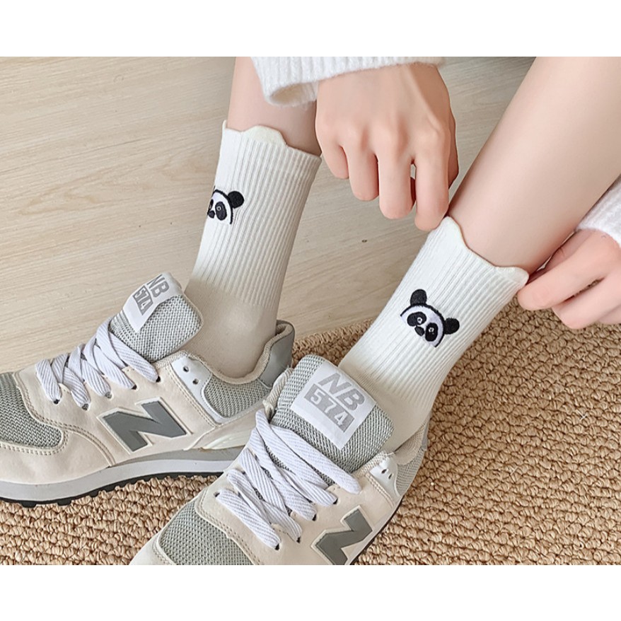 Vớ Tất Nữ thêu hình Gấu, Cún cao cổ siêu dễ thương và xinh xắn