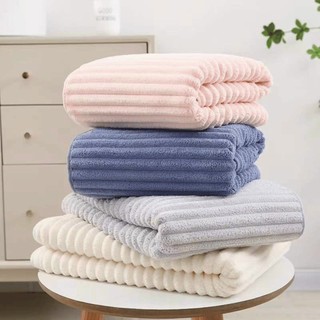 Khăn Tắm Vân Sóng 3D Siêu Mềm 70x140cm, Thấm Hút Tốt, Nhanh Khô, Không Rụng Lông, Màu Pastel Cao Cấp