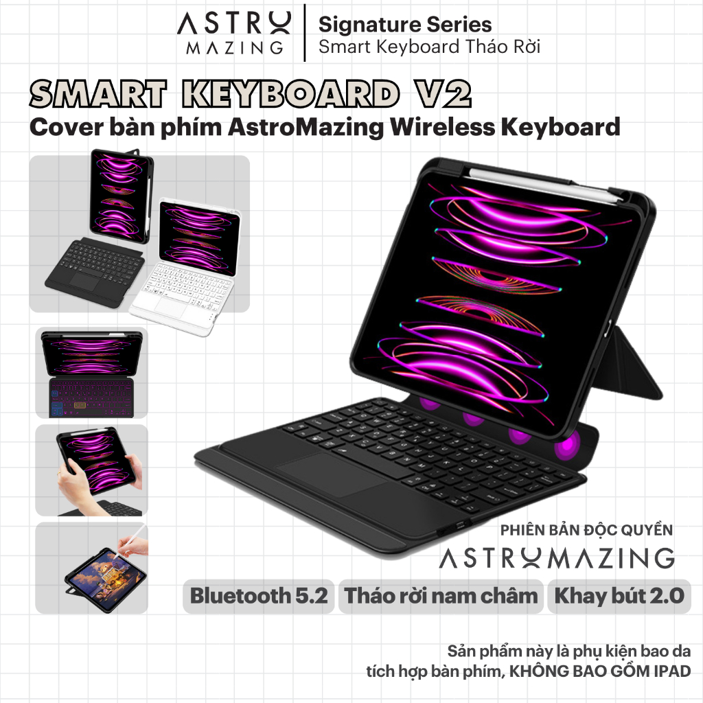 Ảnh Ốp bàn phím tháo rời AstroMazing cho i.Pad 18/20/22/M1M2 Pro 11 12.9 10.2 Mini 6 1