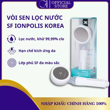 Vòi sen tắm lọc nước cao cấp SF IONPOLIS KOREA, lõi lọc kép/vitamin, lọc cặn bẩn, tạp chất, khử clo