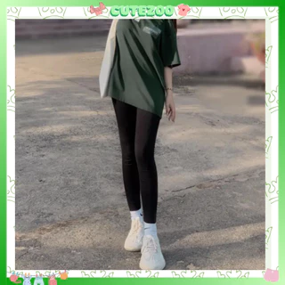 Quần legging dài nữ cạp cao chất cotton co dãn ôm body tôn dáng TTS(không túi)
