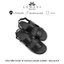 Dép Sandal quai chéo Lemans da bò - 3.BS03, đế cao su có mùi thơm, thiết kế quai điều chỉnh trẻ trung, Bảo hành 06 tháng