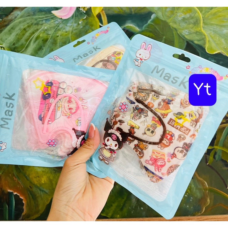 Set 10 Chiếc Khẩu Trang 5D,Túi 10 chiếc khẩu trang cho bé từ 3 -8 tuổi