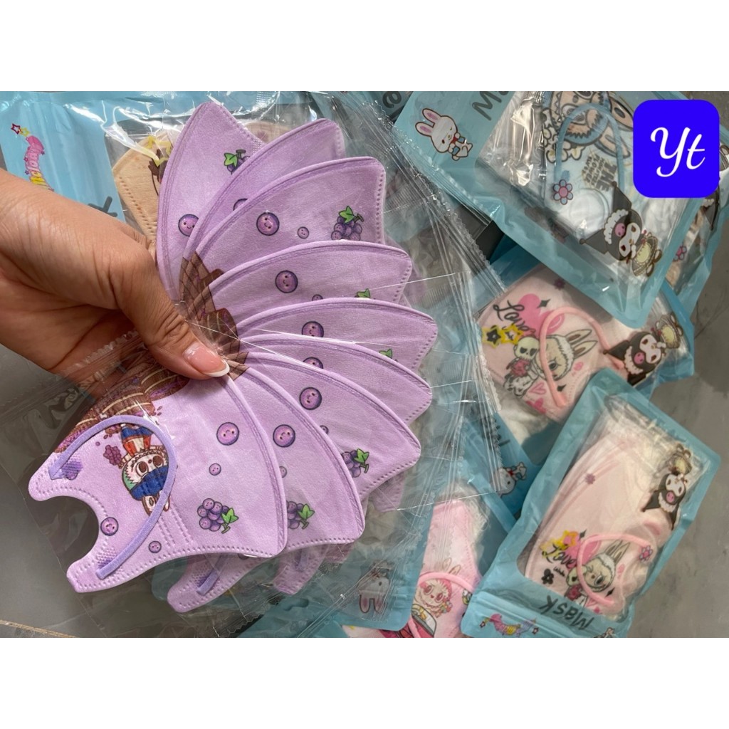 Set 10 Chiếc Khẩu Trang 5D,Túi 10 chiếc khẩu trang cho bé từ 3 -8 tuổi