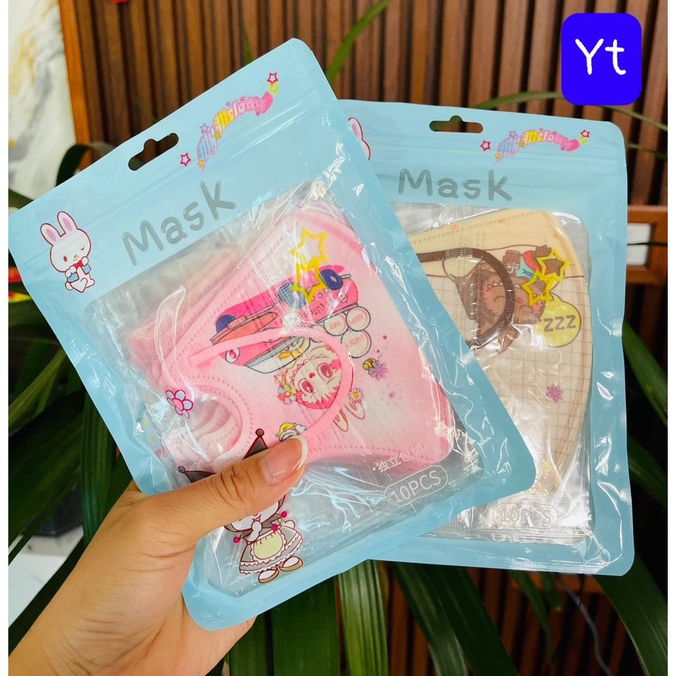 Set 10 Chiếc Khẩu Trang 5D,Túi 10 chiếc khẩu trang cho bé từ 3 -8 tuổi