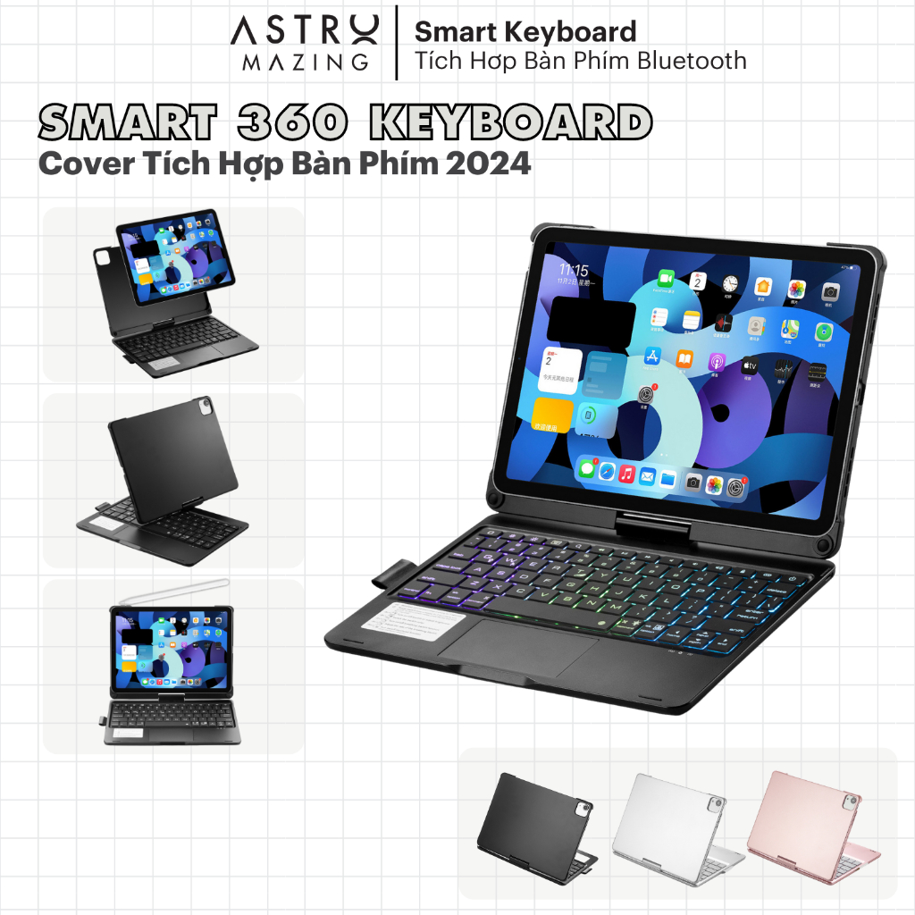 [Smart Keyboard 360] Ốp bàn phím AstroMazing Wireless i.Pad Pro 18/20 ...