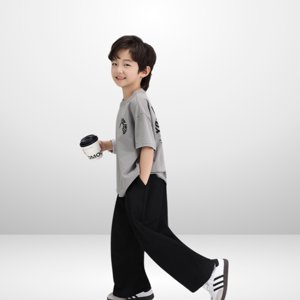 Áo thun ngắn tay mùa hè cho bé trai, bé gái in hình năng động, cổ tròn B539 | JJ Kids Fashion