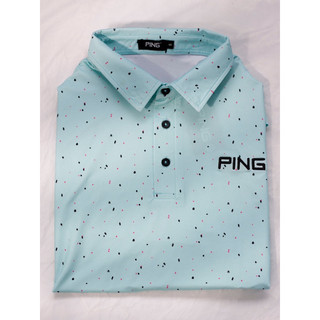 Áo Golf polo Ping họa tiết chấm sơn màu xanh. chất thun lạnh thấm hút mồ hôi , không nhăn, co dãn bốn chiều