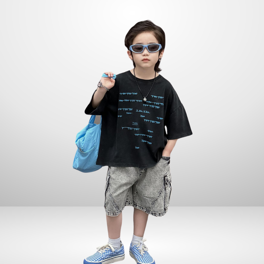 Áo Thun Ngắn Tay Mùa Hè Cho Bé Trai, Bé Gái In Hình Năng Động, Cổ Tròn B534 | JJ Kids Fashion