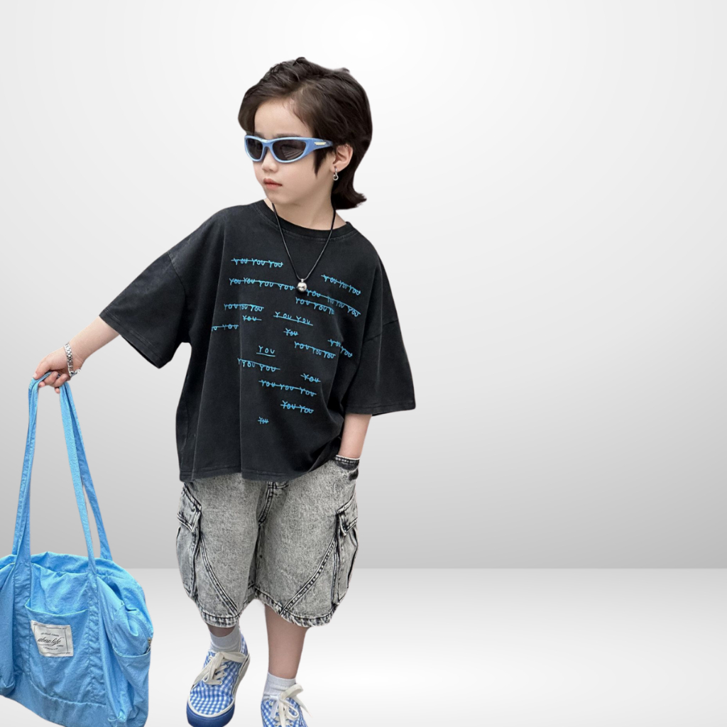Áo Thun Ngắn Tay Mùa Hè Cho Bé Trai, Bé Gái In Hình Năng Động, Cổ Tròn B534 | JJ Kids Fashion