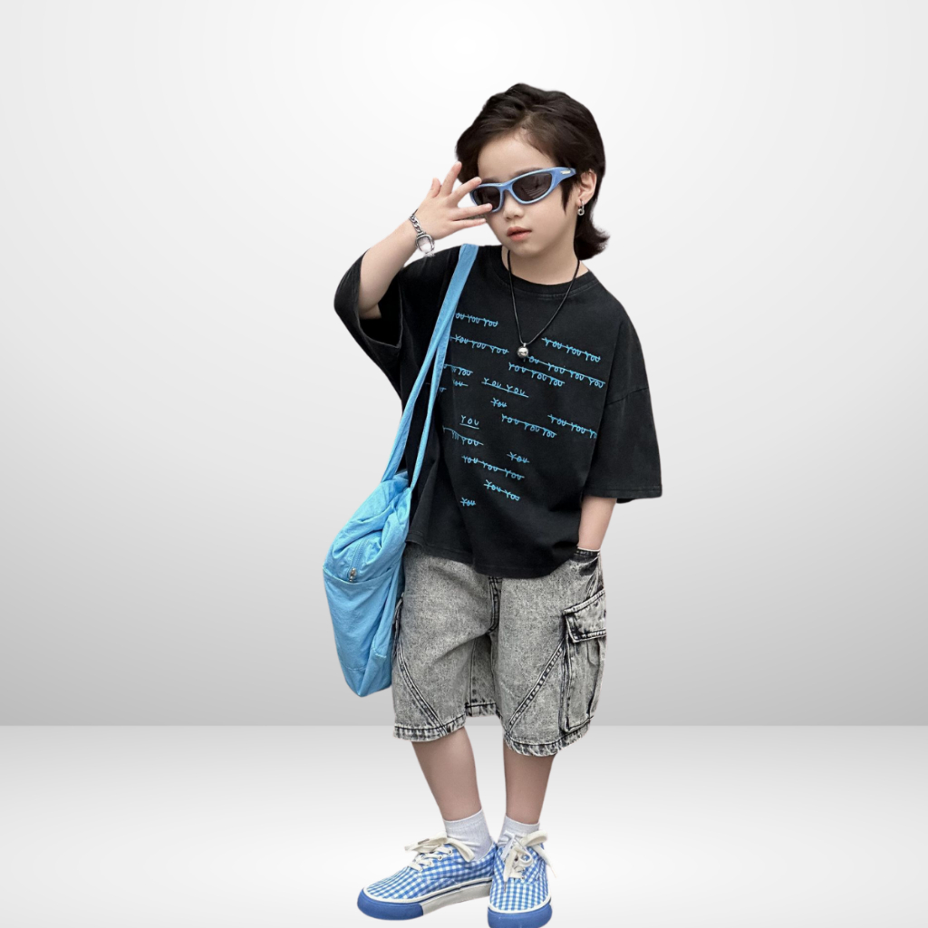 Áo Thun Ngắn Tay Mùa Hè Cho Bé Trai, Bé Gái In Hình Năng Động, Cổ Tròn B534 | JJ Kids Fashion