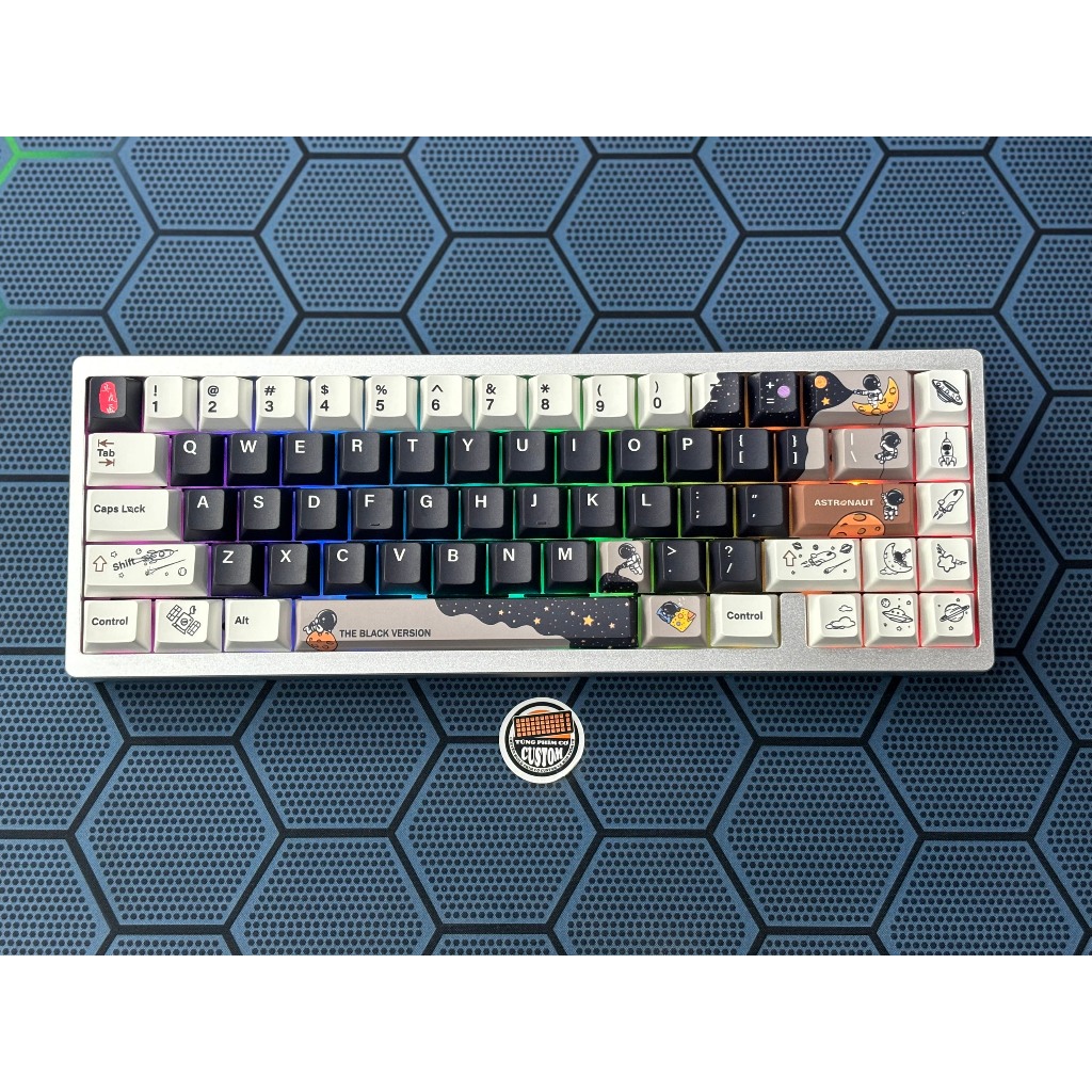 Bàn phím cơ Custom từ Lucky65 nhôm cnc/ 3 chế độ kết nối/ Led rgb ...