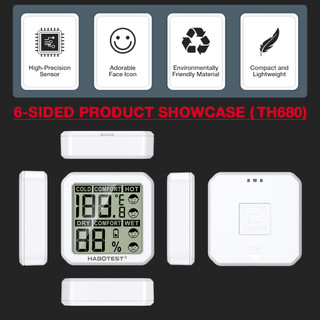 HABOTEST HT680/HT681 Mini LCD Digital Thermometer Hygrometer Indoor Room Electronic Temperature Humidity Meter Sensor Ga