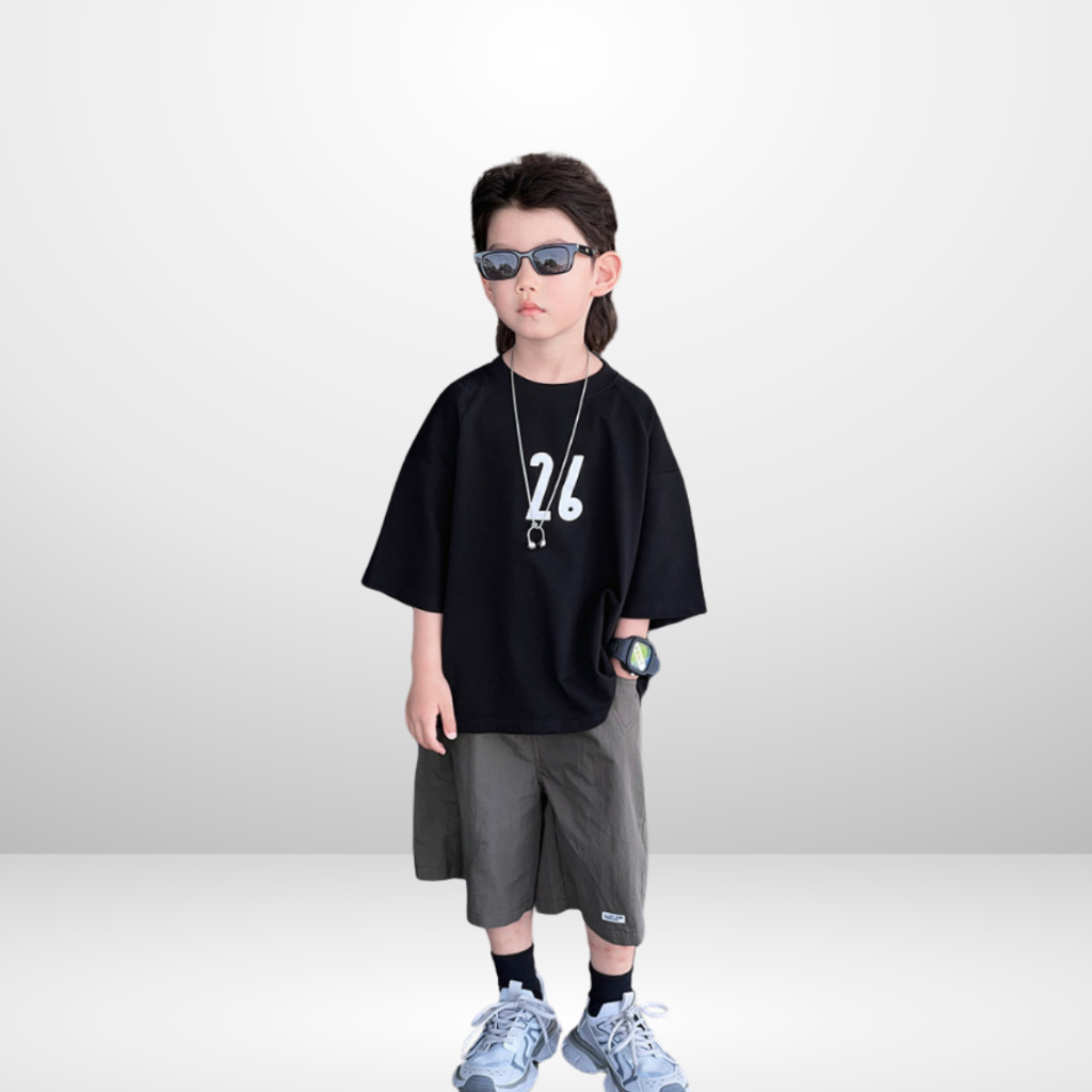 Áo Thun Ngắn Tay Mùa Hè Cho Bé Trai, Bé Gái In Hình Năng Động, Cổ Tròn | JJ Kids Fashion