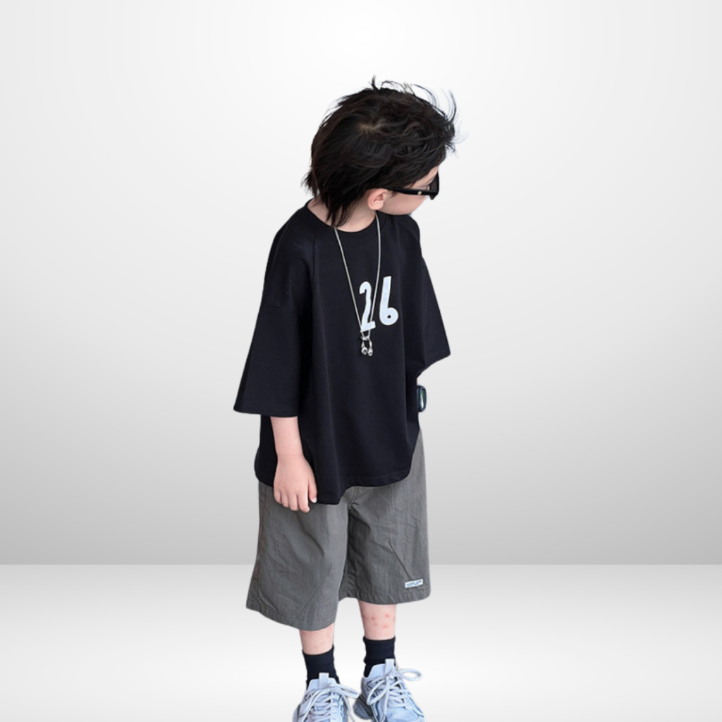 Áo Thun Ngắn Tay Mùa Hè Cho Bé Trai, Bé Gái In Hình Năng Động, Cổ Tròn | JJ Kids Fashion