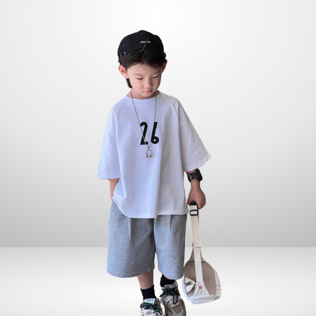 Áo Thun Ngắn Tay Mùa Hè Cho Bé Trai, Bé Gái In Hình Năng Động, Cổ Tròn | JJ Kids Fashion