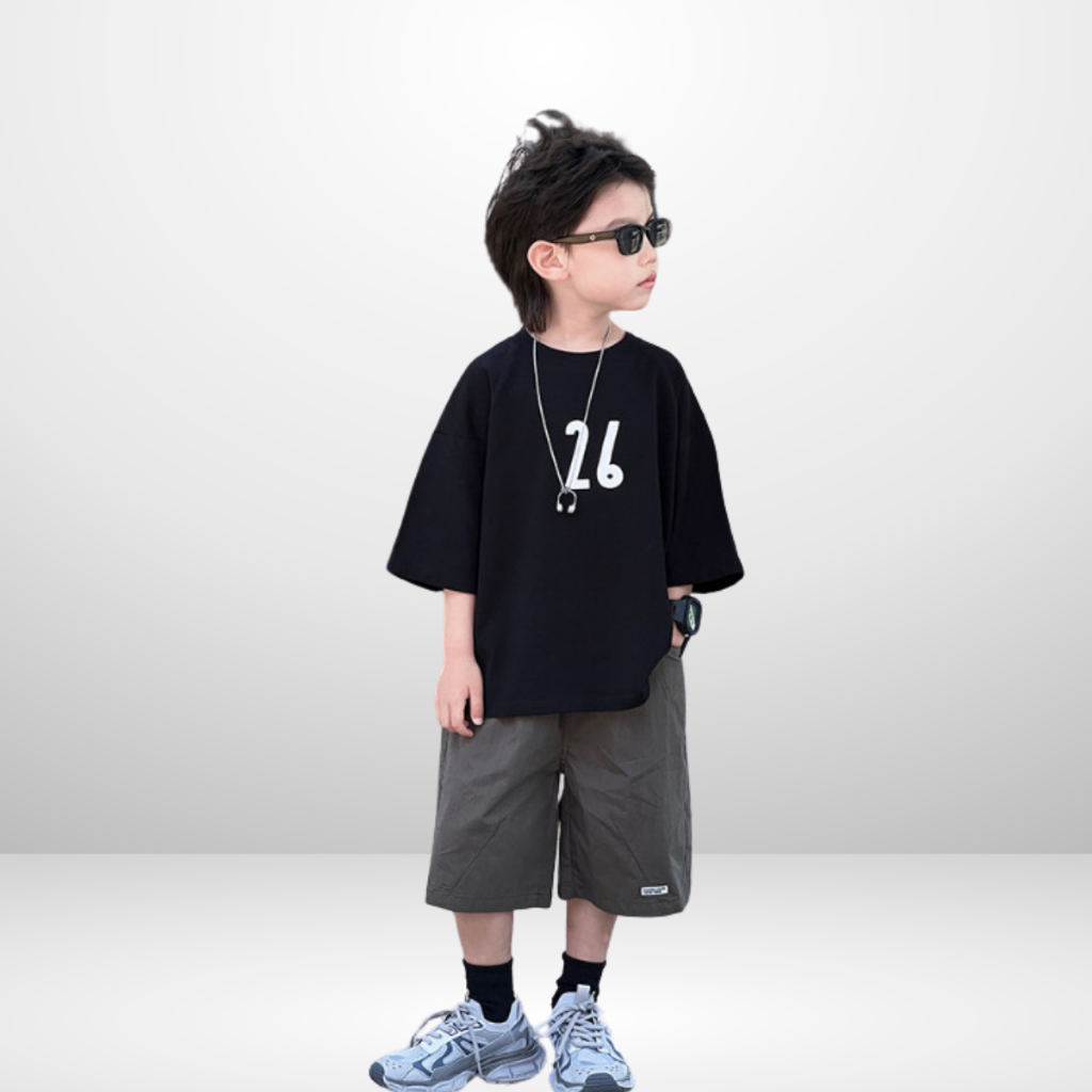 Áo Thun Ngắn Tay Mùa Hè Cho Bé Trai, Bé Gái In Hình Năng Động, Cổ Tròn | JJ Kids Fashion